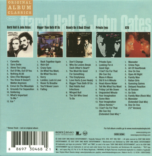 Daryl Hall & John Oates : Original Album Classics (CD, Album, RE + CD, Album, RE + CD, Album, RE + CD)