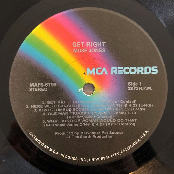 Mose Jones : Get Right (LP, Album, Gat)