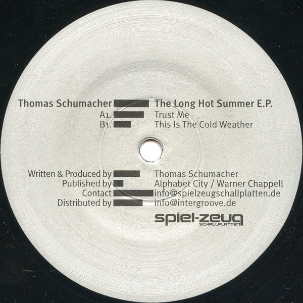 Thomas Schumacher : The Long Hot Summer E.P. (12&quot;, EP)