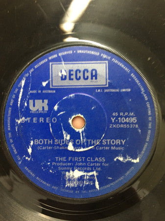 First Class (3) : Beach Baby / Both Sides Of The Story (7", Single, Promo)