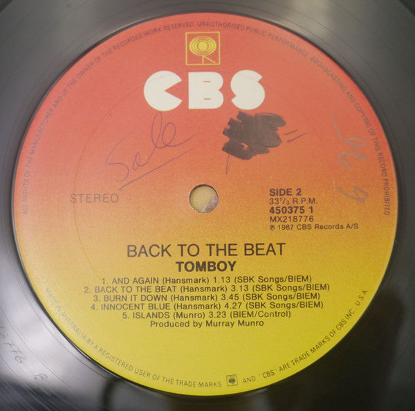 Tomboy (3) : Back To The Beat (LP, Album)