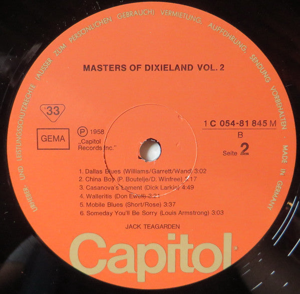 Jack Teagarden : Masters Of Dixieland Vol. 2 (LP, Comp)