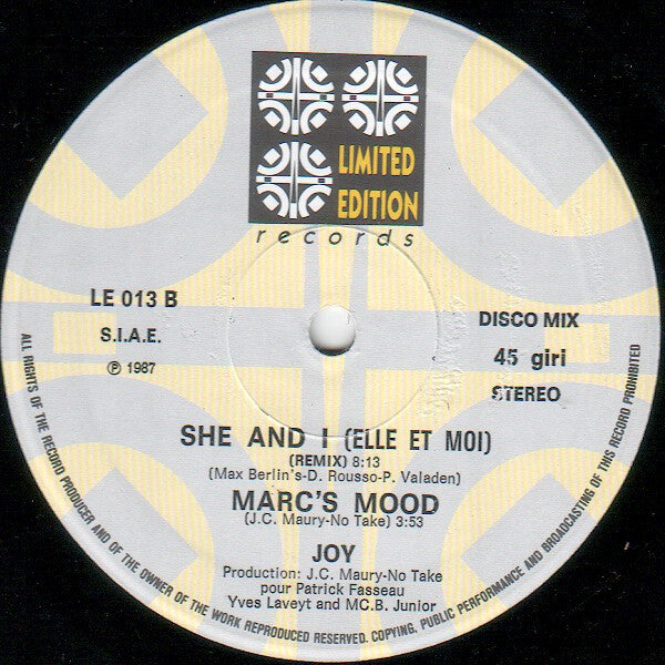 Joy (8) : She And I = Elle Et Moi (12")
