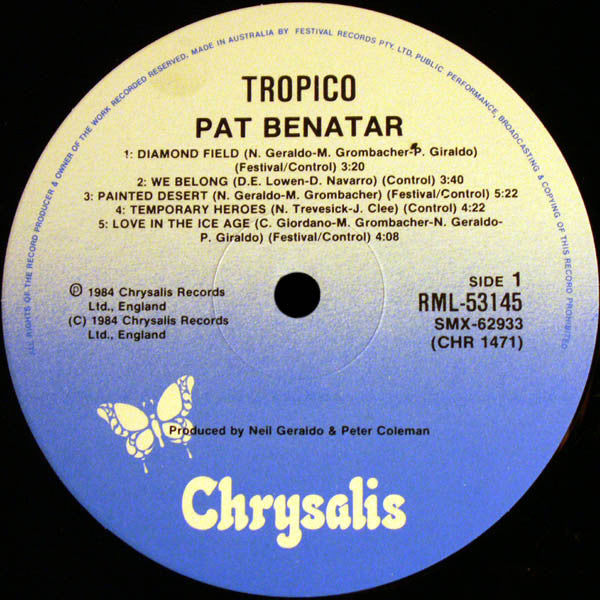 Pat Benatar : Tropico (LP, Album)