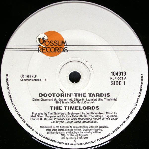 The Timelords : Doctorin' The Tardis (7", Single)