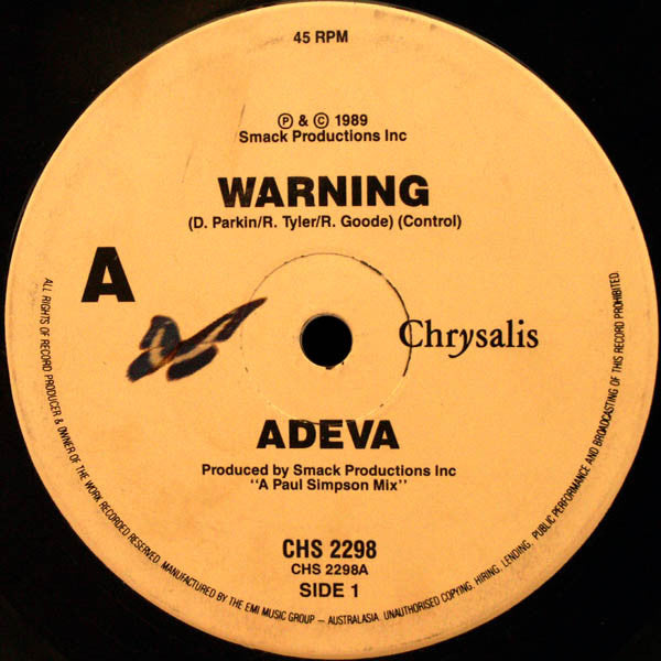 Adeva : Warning / Respect (7")