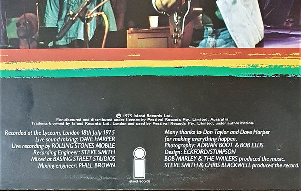 Bob Marley & The Wailers : Live ! (LP, Album, RE)