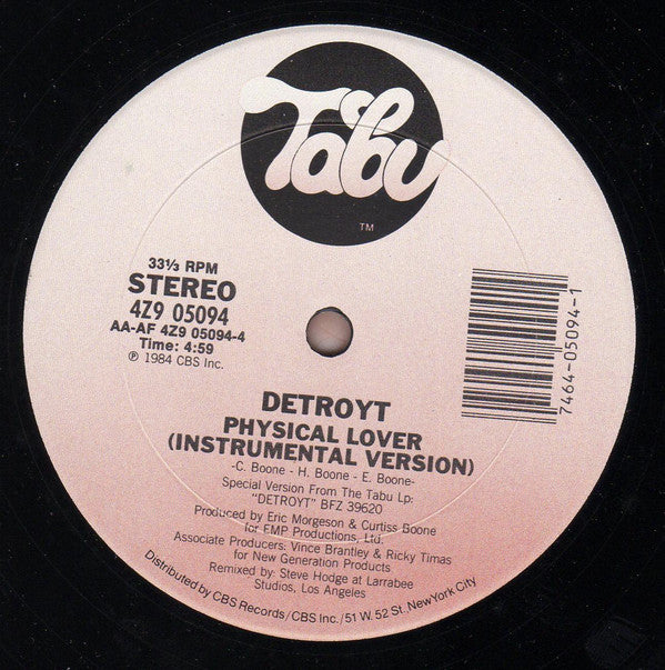 Detroyt : Physical Lover (12")