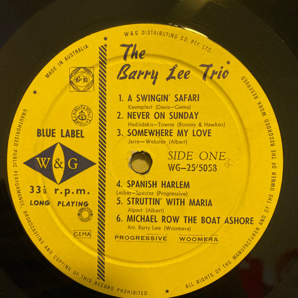 The Barry Lee Trio : On Safari (LP, Album, Mono)