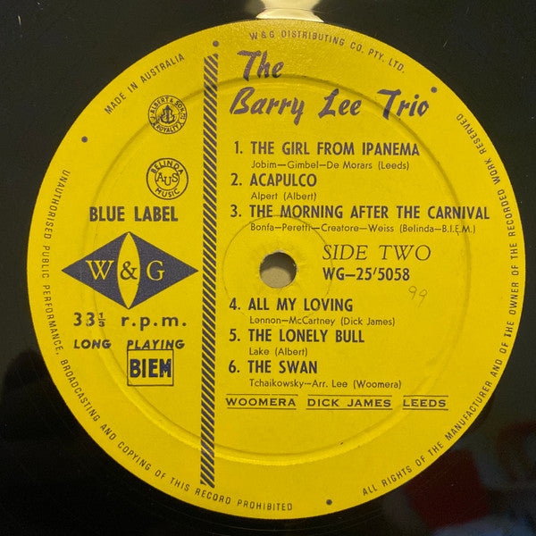 The Barry Lee Trio : On Safari (LP, Album, Mono)