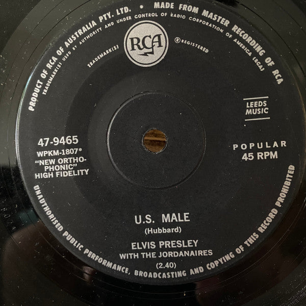 Elvis* : Stay Away / U.S. Male (7", Single)