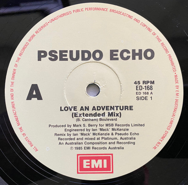 Pseudo Echo : Love An Adventure (12", Single)