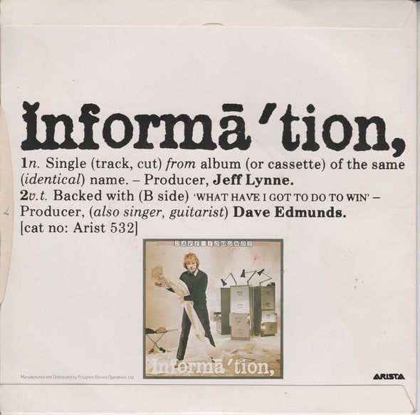 Dave Edmunds : Information (7", Single)