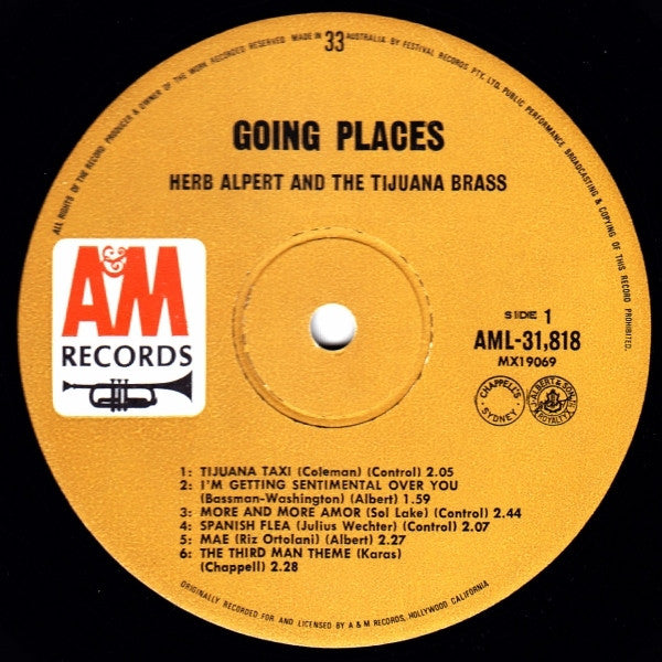 Herb Alpert & The Tijuana Brass : !!Going Places!! (LP, Album, Mono, RP)