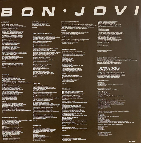 Bon Jovi : Bon Jovi (LP, Album)