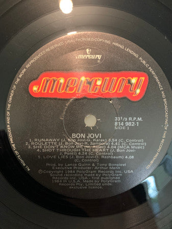 Bon Jovi : Bon Jovi (LP, Album)