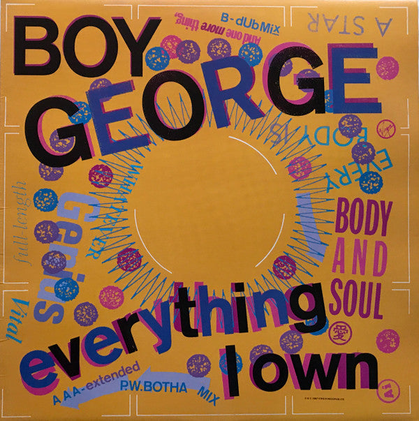 Boy George : Everything I Own (12&quot;)