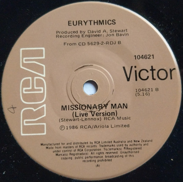Eurythmics : The Miracle Of Love (7", Single)