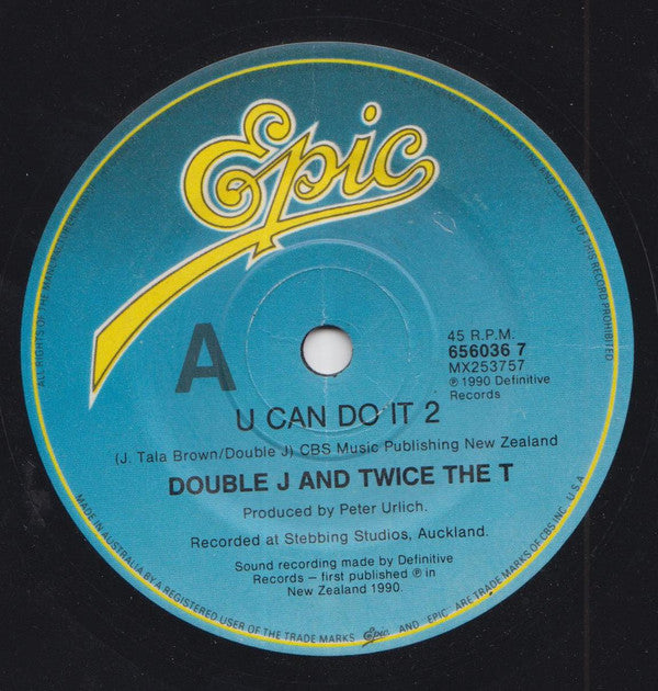 Double J & Twice The T : U Can Do It 2 / Plastic Rap (7", Single)