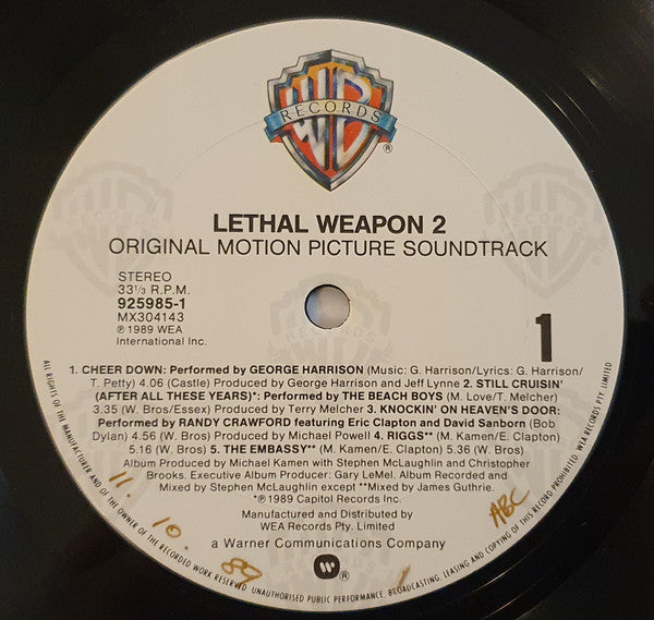 Various : Lethal Weapon 2 (Original Motion Picture Soundtrack) (LP, Album)