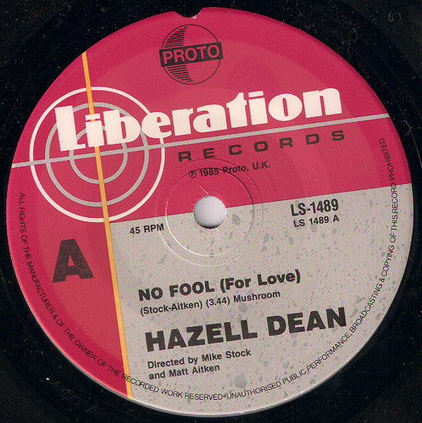 Hazell Dean : No Fool (For Love) (7", Single)