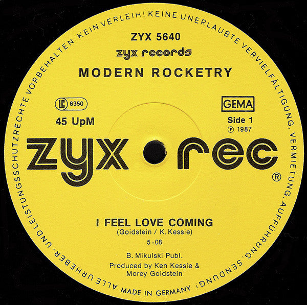 Modern Rocketry : I Feel Love Coming (12")