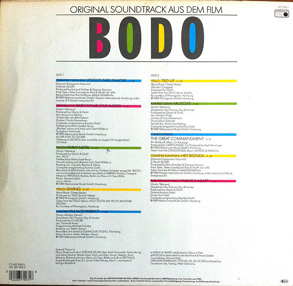 Various : Bodo - Original Soundtrack Aus Dem Film (LP, Comp)