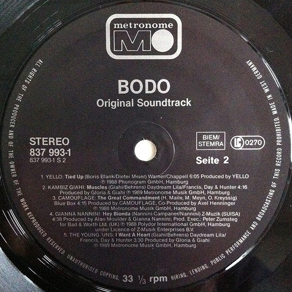 Various : Bodo - Original Soundtrack Aus Dem Film (LP, Comp)