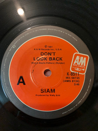 Siam : Don&#39;t Look Back (7&quot;, Single)