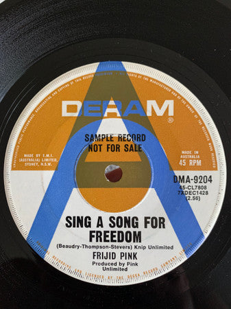 Frijid Pink : Sing A Song For Freedom (7&quot;, Single, Promo)