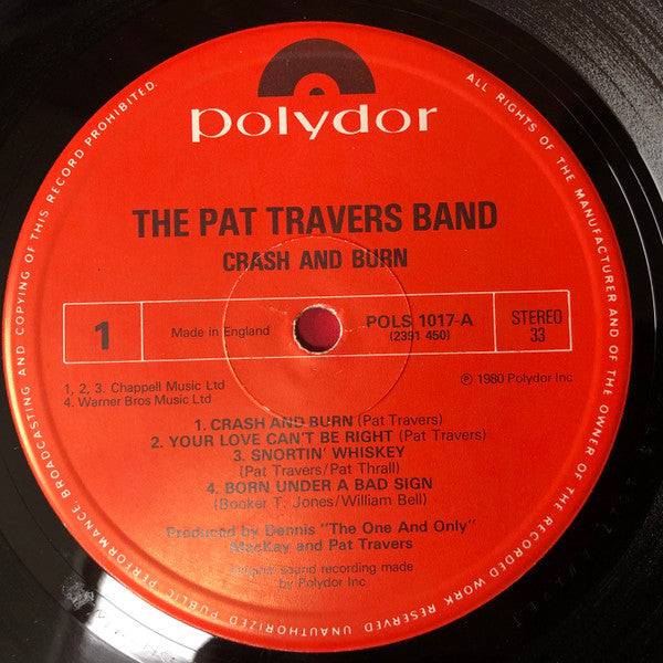 Pat Travers Band : Crash And Burn (LP, Album)