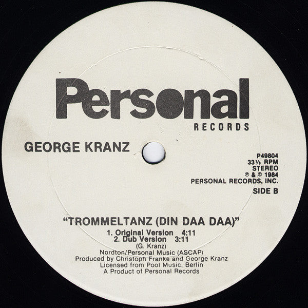 George Kranz : Trommeltanz (Din Daa Daa) (12")