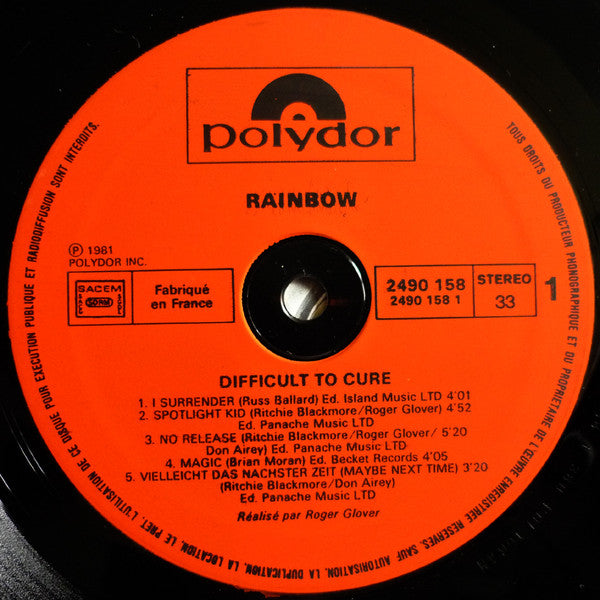 Rainbow : Difficult To Cure (LP, Album)