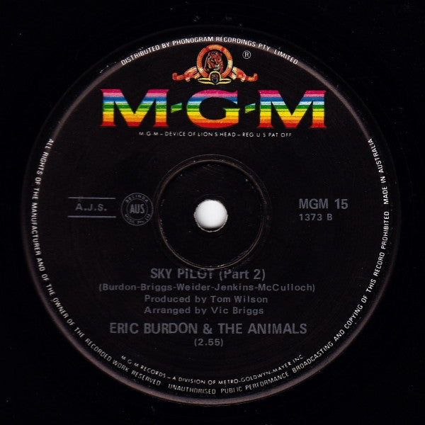 Eric Burdon & The Animals : Sky Pilot (7", Single, Mono)