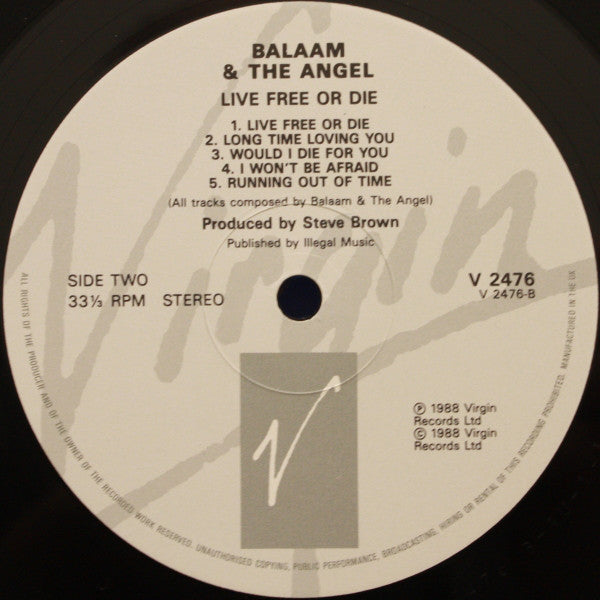 Balaam And The Angel : Live Free Or Die (LP, Album)