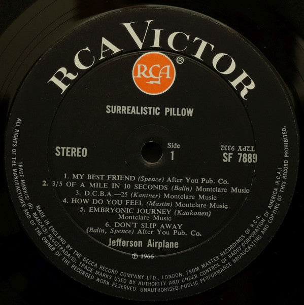 Jefferson Airplane : Surrealistic Pillow (LP, Album)