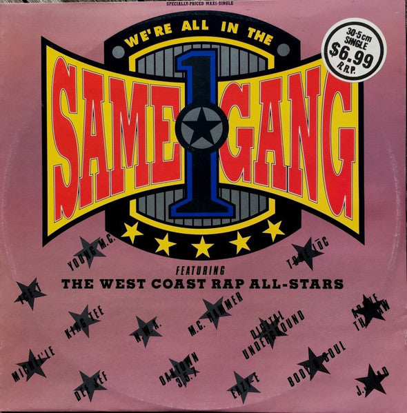 The West Coast Rap All-Stars : We're All In The Same Gang (12", Single)