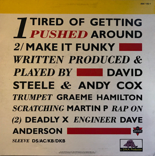 2 Men A Drum Machine And A Trumpet : Tired Of Getting Pushed Around (12")