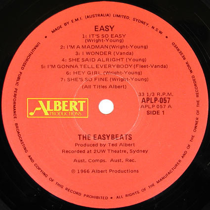 The Easybeats : Easy (LP, Album, RE)