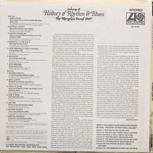 Various : History Of Rhythm & Blues  Volume 8  The Memphis Sound 1967 (LP, Comp, Mon)