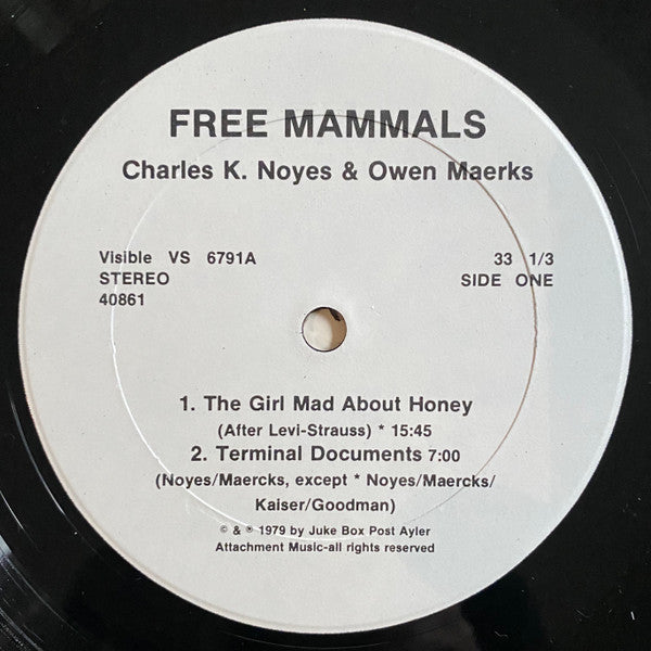 Charles K. Noyes And Owen Maercks With Henry Kaiser And Greg Goodman : Free Mammals (LP, Album)