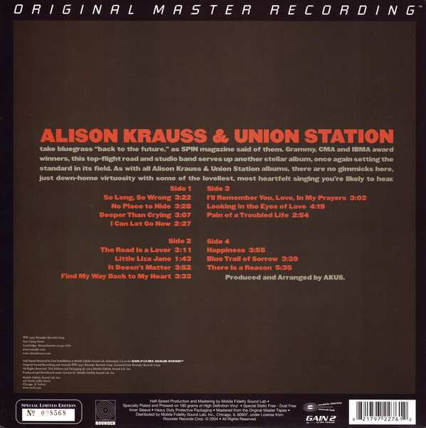 Alison Krauss & Union Station : So Long So Wrong (2xLP, Album, Ltd, Num, RE, S/Edition, 180)