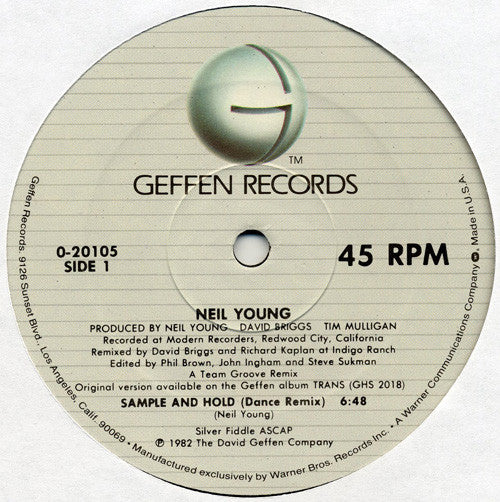 Neil Young : Sample And Hold (12", Maxi)