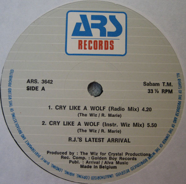 R.J.'s Latest Arrival : Cry Like A Wolf (12", Single)