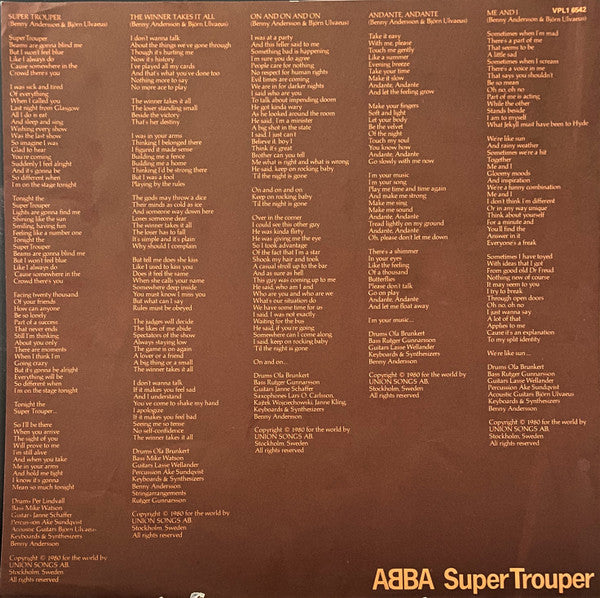 ABBA : Super Trouper (LP, Album, RCA)