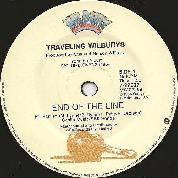 Traveling Wilburys : End Of The Line (7", Single)