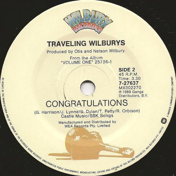 Traveling Wilburys : End Of The Line (7", Single)