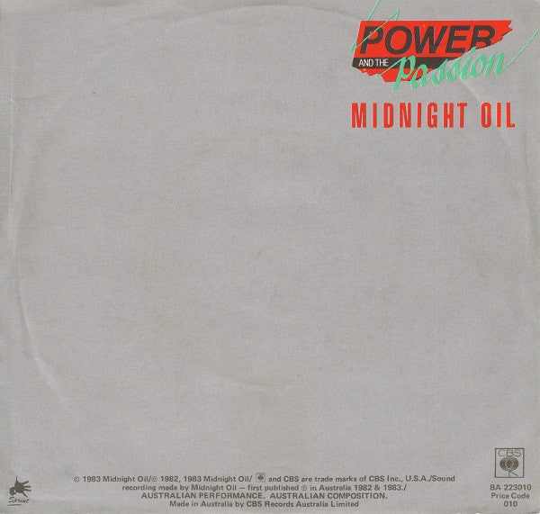 Midnight Oil : Power And The Passion (7", Single)