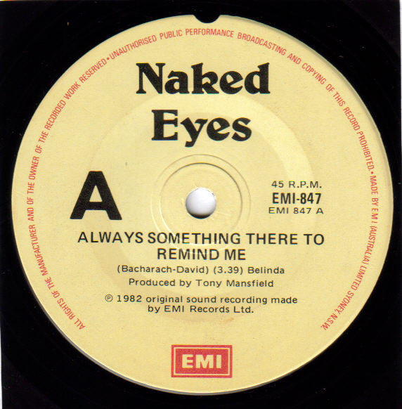 Naked Eyes : Always Something There To Remind Me (7&quot;, Single)