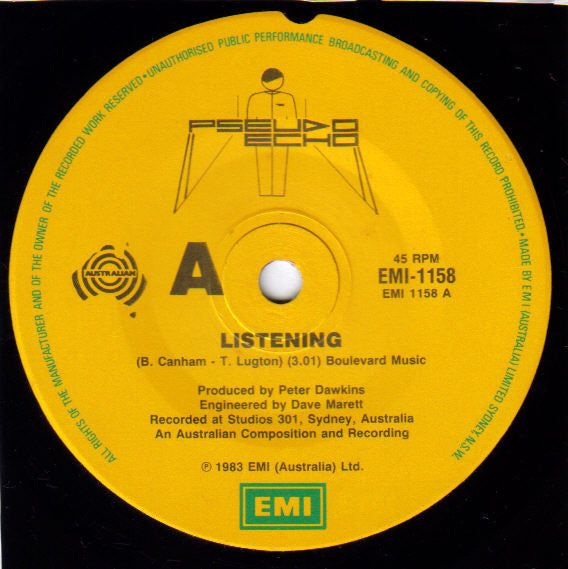 Pseudo Echo : Listening (7", Single)